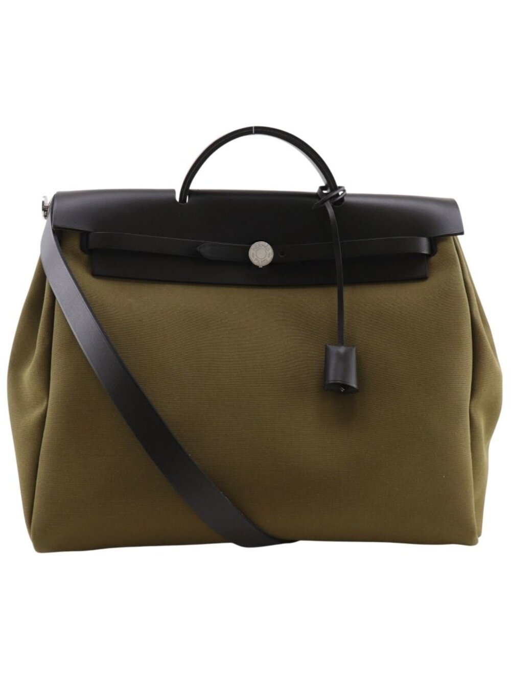 Hermes Herbag Zip MM 2-Way Shoulder Leather Toile Handbag